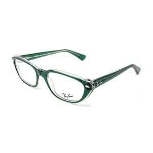 Ray-Ban RB 5242 RX5242 5162 Eyeglasses Top Dark Green On Transparent 53mm